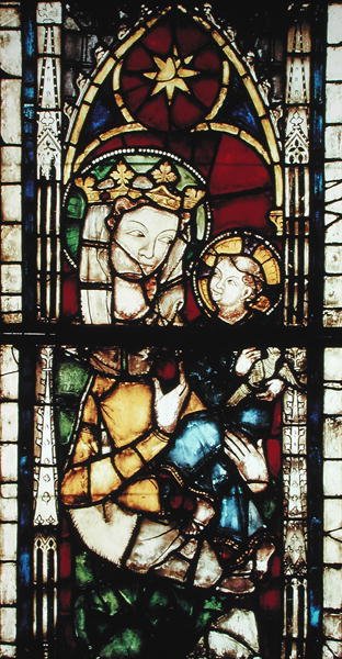 Finestra raffigurante la Vergine e il Bambino, dal coro della chiesa domenicana, c.1290 da German School